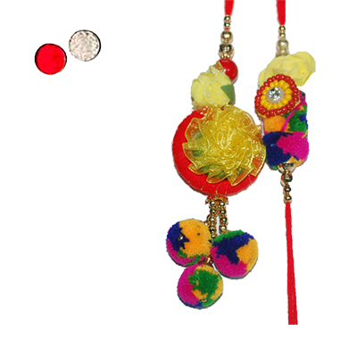"Zardosi Bhaiya Bhabi Rakhi - BBR-913 A-code001 - Click here to View more details about this Product